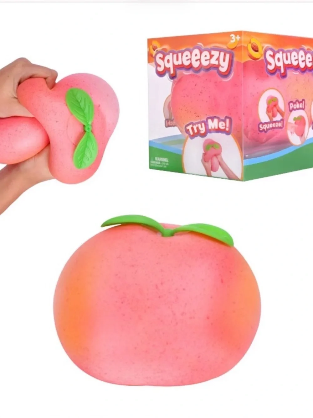 NEW Lot 2 XL Peach Squeezy & XL Carrot Squeezy by Sunny Days Bundle 2 Squishies